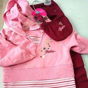 Barbie 3 PC set burgundy and pink